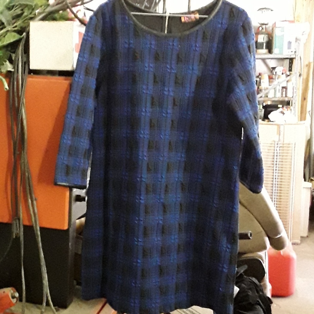 Blue and black dress